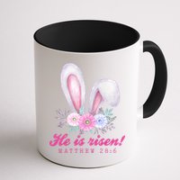 He Is Risen Easter Sunday Bunny Floral Mug