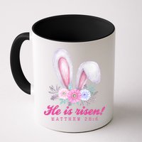 He Is Risen Easter Sunday Bunny Floral Mug