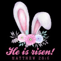 He Is Risen Easter Sunday Bunny Floral Flatbill Hat