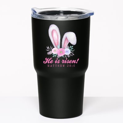 He Is Risen Easter Sunday Bunny Floral Tumbler