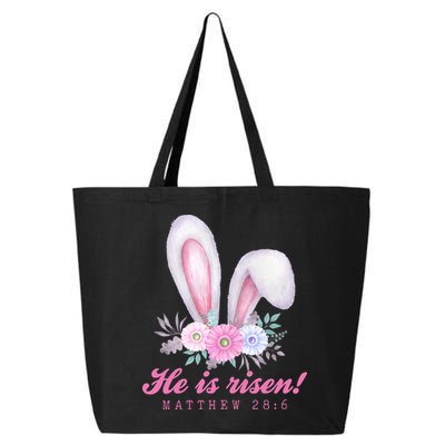 He Is Risen Easter Sunday Bunny Floral 25L Jumbo Tote