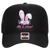 He Is Risen Easter Sunday Bunny Floral Trucker Hat