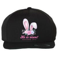 He Is Risen Easter Sunday Bunny Floral Wool Snapback Cap
