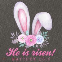 He Is Risen Easter Sunday Bunny Floral Cotton Canvas Backpack