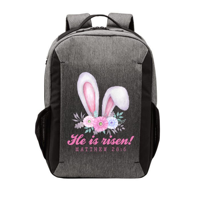 He Is Risen Easter Sunday Bunny Floral Vector Backpack