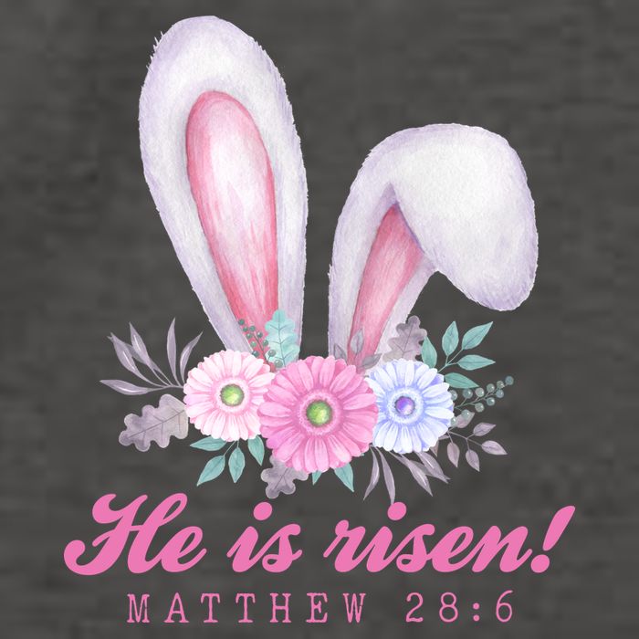 He Is Risen Easter Sunday Bunny Floral Vector Backpack