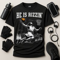 He Is Risen Rizzin Easter Jesus Christian Faith Basketball Cooling Performance Crew T-Shirt