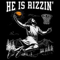 He Is Risen Rizzin Easter Jesus Christian Faith Basketball Cooling Performance Crew T-Shirt