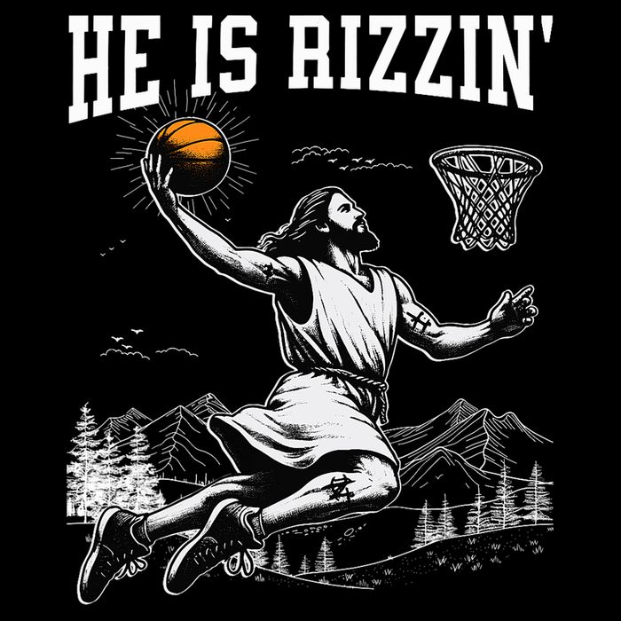 He Is Risen Rizzin Easter Jesus Christian Faith Basketball Cooling Performance Crew T-Shirt
