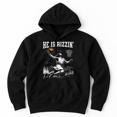 He Is Risen Rizzin Easter Jesus Christian Faith Basketball Hoodie