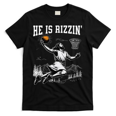 He Is Risen Rizzin Easter Jesus Christian Faith Basketball T-Shirt