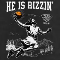 He Is Risen Rizzin Easter Jesus Christian Faith Basketball Adult Drive Performance Visor