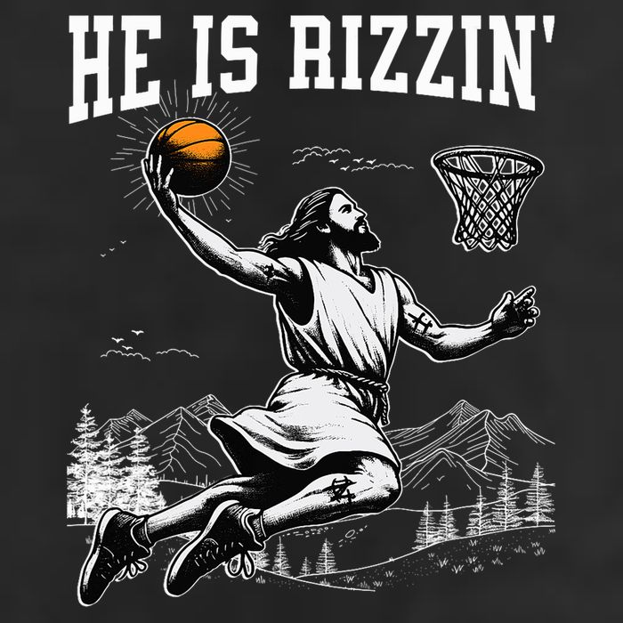 He Is Risen Rizzin Easter Jesus Christian Faith Basketball Adult Drive Performance Visor