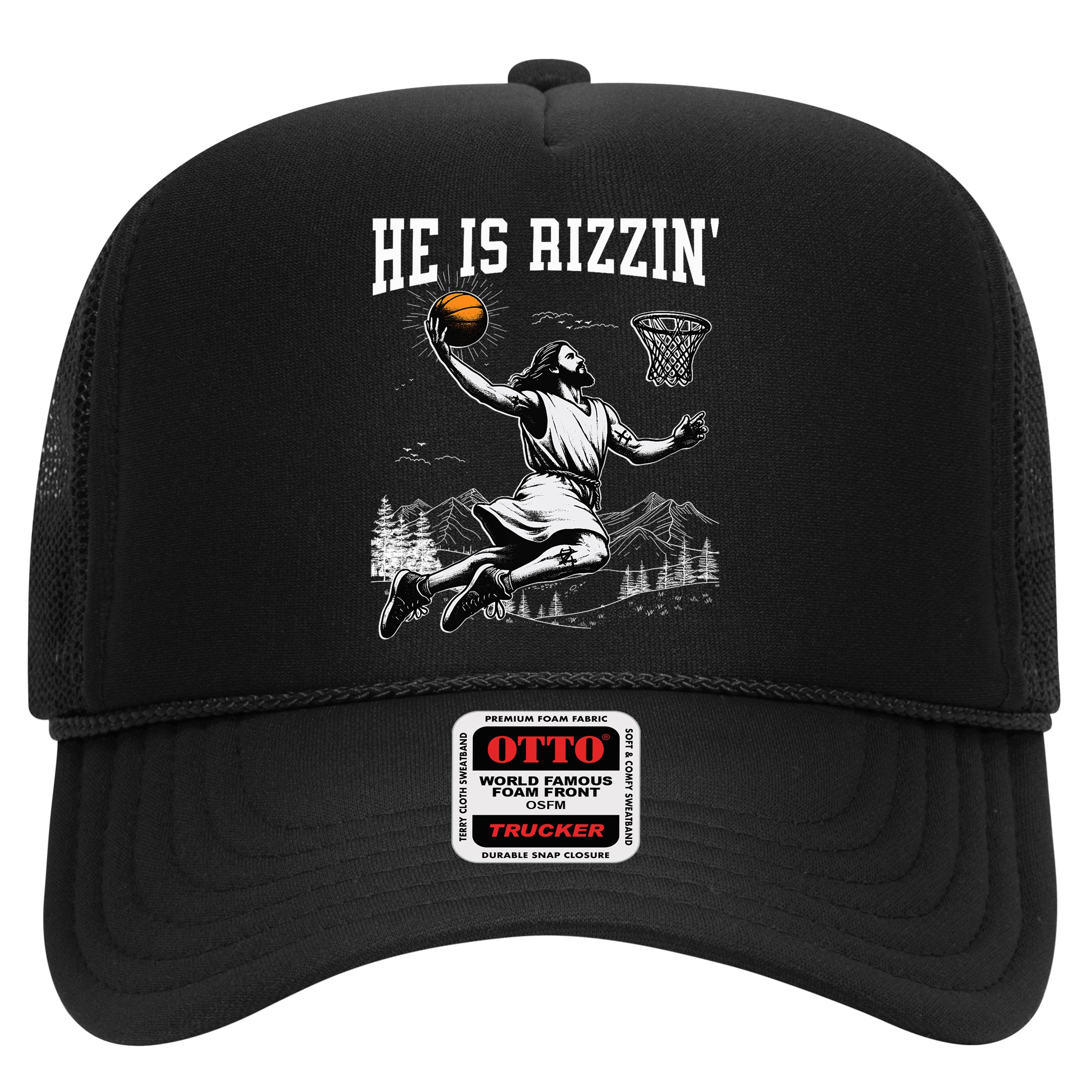 He Is Risen Rizzin Easter Jesus Christian Faith Basketball Hat