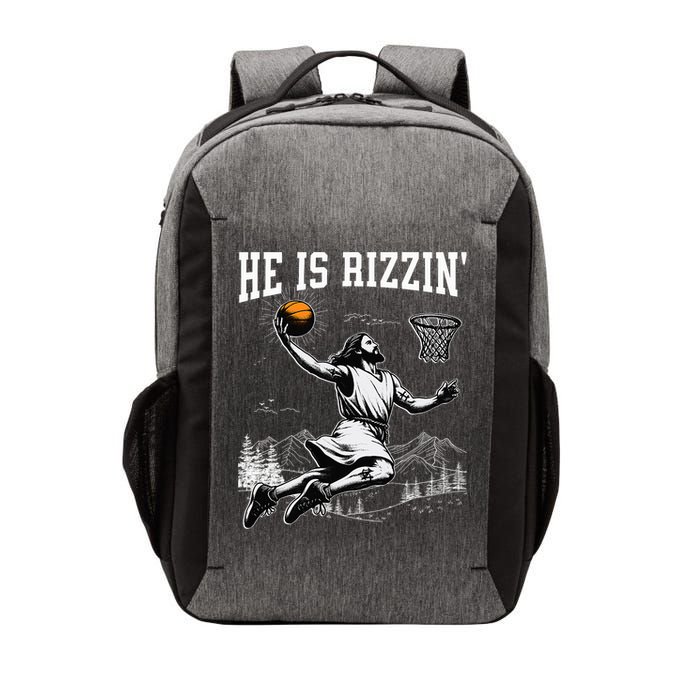 He Is Risen Rizzin Easter Jesus Christian Faith Basketball Vector Backpack