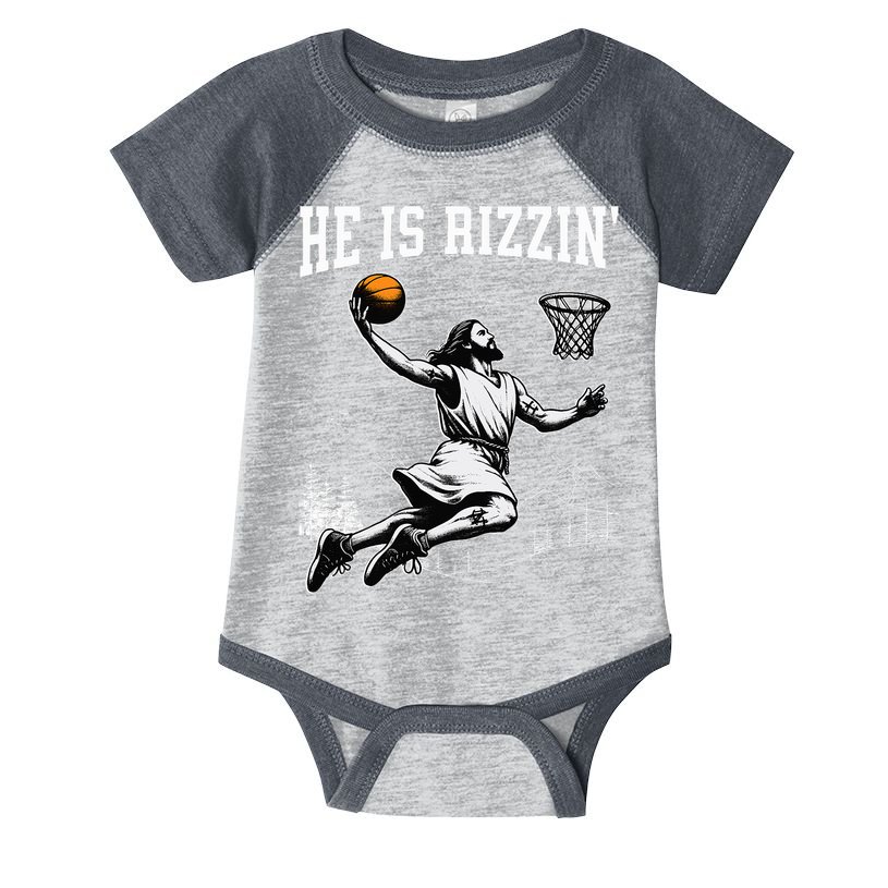 He Is Risen Rizzin Easter Jesus Christian Faith Basketball Infant Baby Jersey Bodysuit