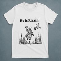 He Is Rizzin Funny Basketball Retro Christian Religious T-Shirt