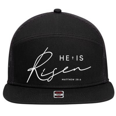 He Is Risen Jesus Easter Christian 7 Panel Mesh Trucker Snapback Hat