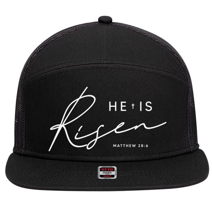 He Is Risen Jesus Easter Christian 7 Panel Mesh Trucker Snapback Hat