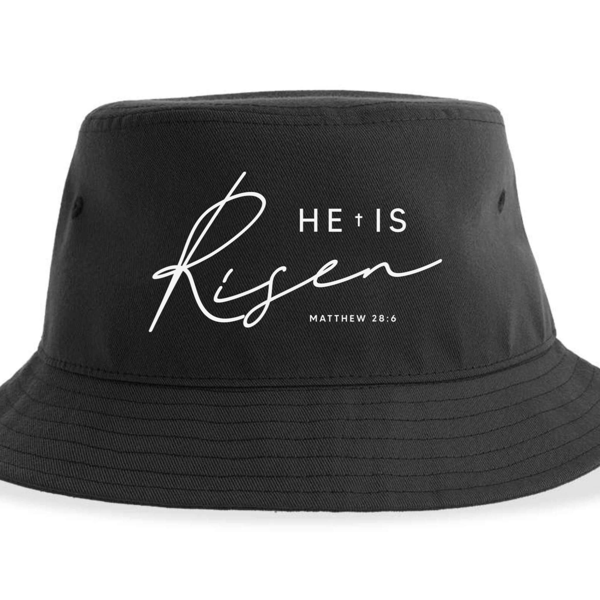 He Is Risen Jesus Easter Christian Sustainable Bucket Hat