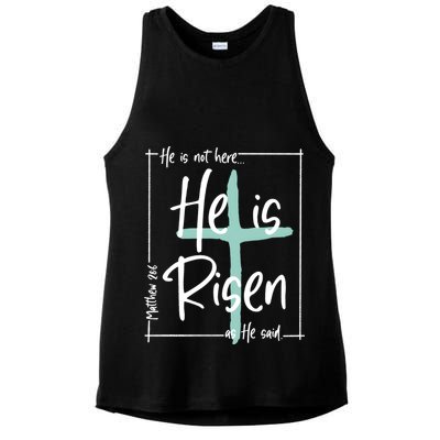 He Is Risen As He Said Christian Easter Day Ladies PosiCharge Tri-Blend Wicking Tank