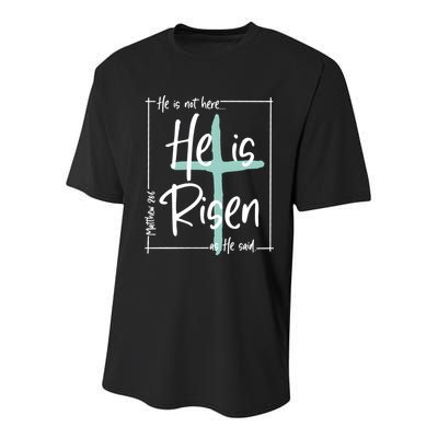 He Is Risen As He Said Christian Easter Day Youth Performance Sprint T-Shirt