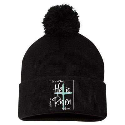 He Is Risen As He Said Christian Easter Day Pom Pom 12in Knit Beanie