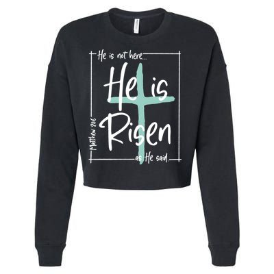 He Is Risen As He Said Christian Easter Day Cropped Pullover Crew