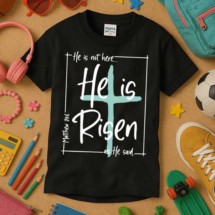 He Is Risen As He Said Christian Easter Day Kids T-Shirt