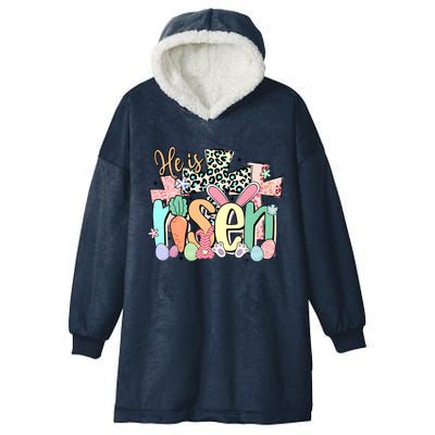 He Is Risen Retro Easter Vibes Hooded Wearable Blanket