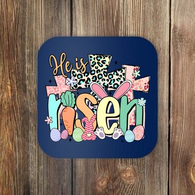 He Is Risen Retro Easter Vibes Coaster