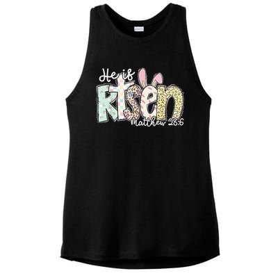 He Is Risen Easter Christian Family Ladies PosiCharge Tri-Blend Wicking Tank