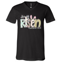 He Is Risen Easter Christian Family V-Neck T-Shirt