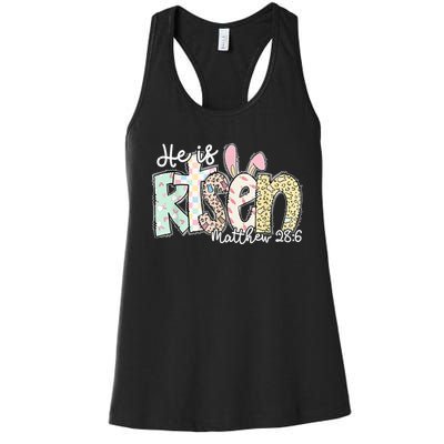 He Is Risen Easter Christian Family Women's Racerback Tank