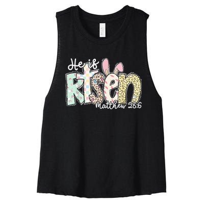 He Is Risen Easter Christian Family Women's Racerback Cropped Tank