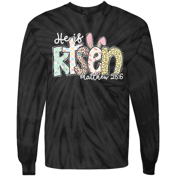 He Is Risen Easter Christian Family Tie-Dye Long Sleeve Shirt