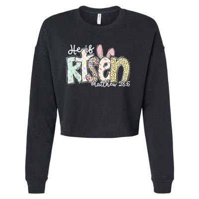 He Is Risen Easter Christian Family Cropped Pullover Crew