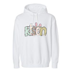 He Is Risen Easter Christian Family Garment-Dyed Fleece Hoodie