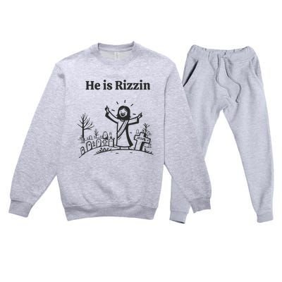 He Is Rizzin Premium Crewneck Sweatsuit Set