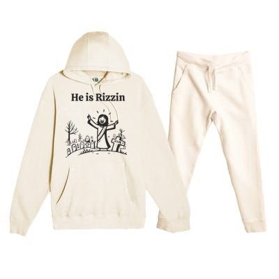 He Is Rizzin Premium Hooded Sweatsuit Set