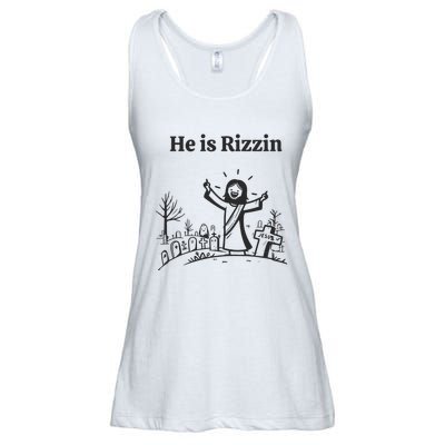 He Is Rizzin Ladies Essential Flowy Tank
