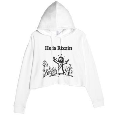 He Is Rizzin Crop Fleece Hoodie