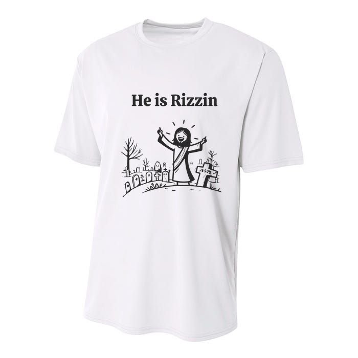 He Is Rizzin Youth Performance Sprint T-Shirt