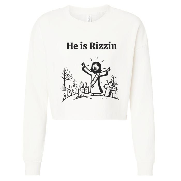 He Is Rizzin Cropped Pullover Crew