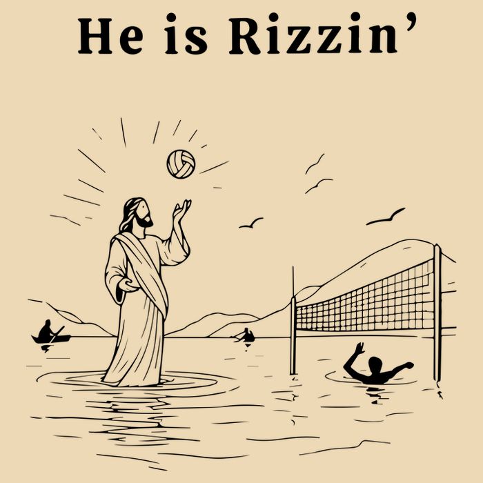 He Is Rizzin Jesus Playing Volleyball Bag