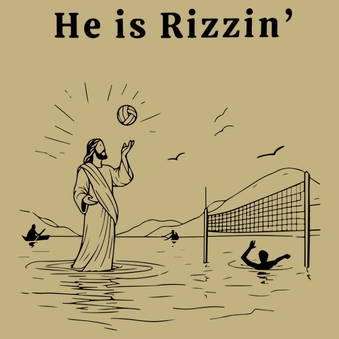 He Is Rizzin Jesus Playing Volleyball Cooling Performance Crew T-Shirt