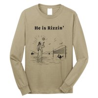 He Is Rizzin Jesus Playing Volleyball Long Sleeve Shirt