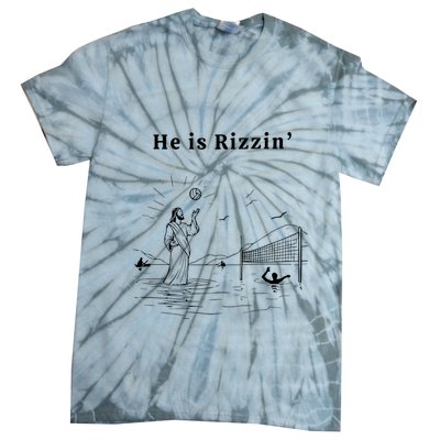 He Is Rizzin Jesus Playing Volleyball Tie-Dye T-Shirt