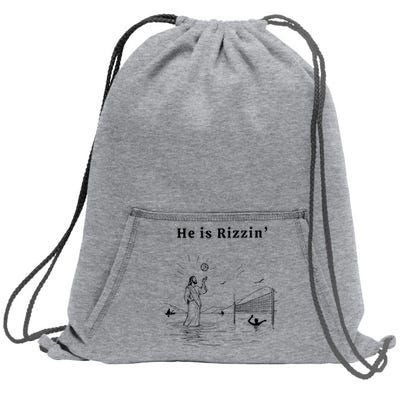 He Is Rizzin Jesus Playing Volleyball Sweatshirt Cinch Pack Bag