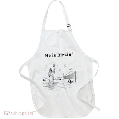 He Is Rizzin Jesus Playing Volleyball Apron